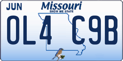 MO license plate OL4C9B