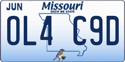 MO license plate OL4C9D
