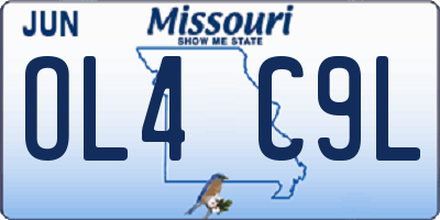 MO license plate OL4C9L