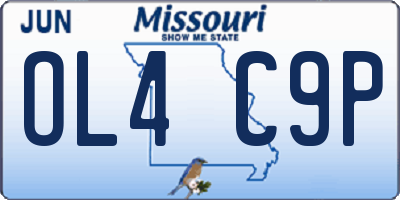 MO license plate OL4C9P
