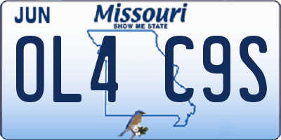 MO license plate OL4C9S