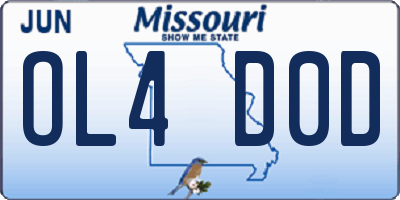 MO license plate OL4D0D