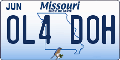 MO license plate OL4D0H