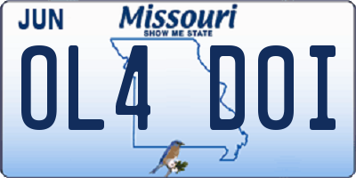 MO license plate OL4D0I
