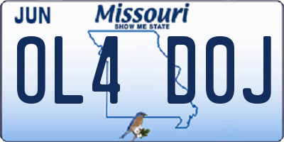 MO license plate OL4D0J