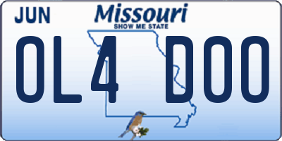 MO license plate OL4D0O