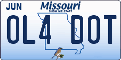 MO license plate OL4D0T