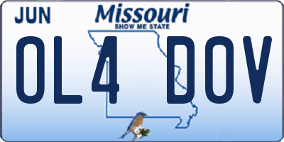 MO license plate OL4D0V