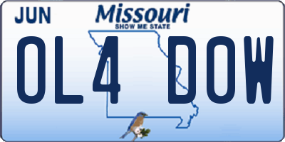 MO license plate OL4D0W