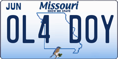 MO license plate OL4D0Y