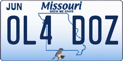 MO license plate OL4D0Z