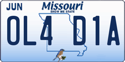 MO license plate OL4D1A