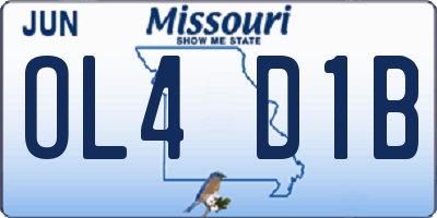 MO license plate OL4D1B