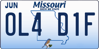 MO license plate OL4D1F