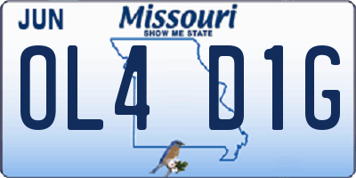 MO license plate OL4D1G