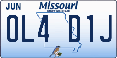 MO license plate OL4D1J
