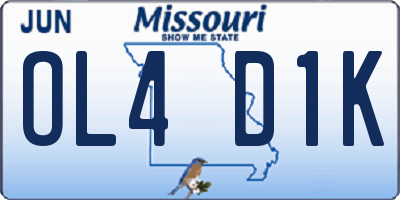MO license plate OL4D1K