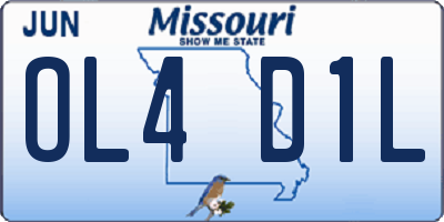 MO license plate OL4D1L
