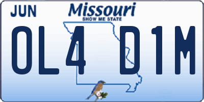 MO license plate OL4D1M