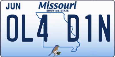 MO license plate OL4D1N