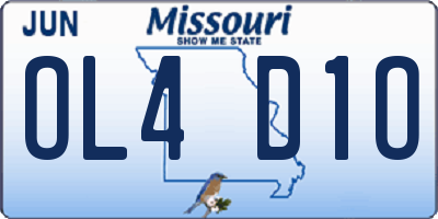 MO license plate OL4D1O