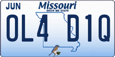 MO license plate OL4D1Q