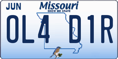 MO license plate OL4D1R