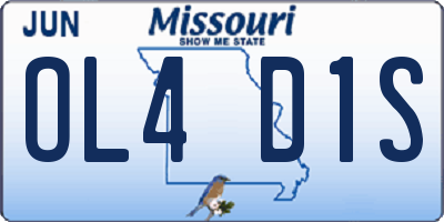 MO license plate OL4D1S