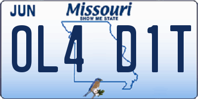MO license plate OL4D1T