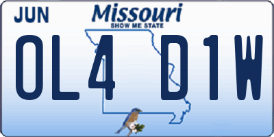MO license plate OL4D1W