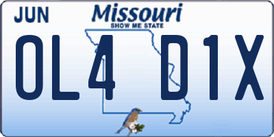 MO license plate OL4D1X