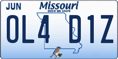 MO license plate OL4D1Z