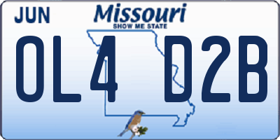 MO license plate OL4D2B