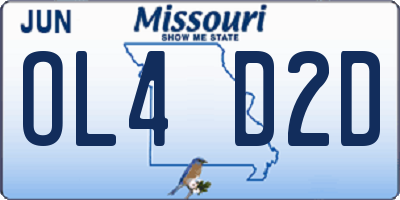MO license plate OL4D2D