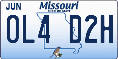 MO license plate OL4D2H