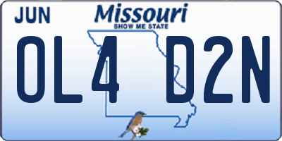 MO license plate OL4D2N