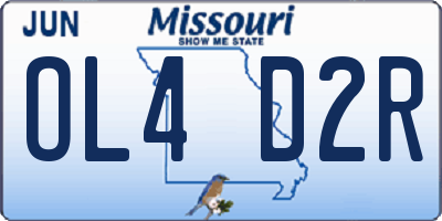 MO license plate OL4D2R