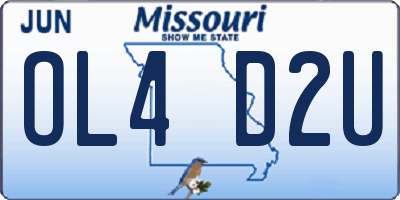 MO license plate OL4D2U