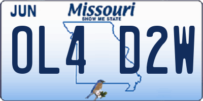 MO license plate OL4D2W