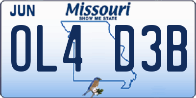 MO license plate OL4D3B