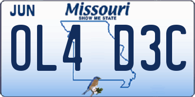 MO license plate OL4D3C