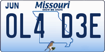 MO license plate OL4D3E
