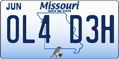 MO license plate OL4D3H