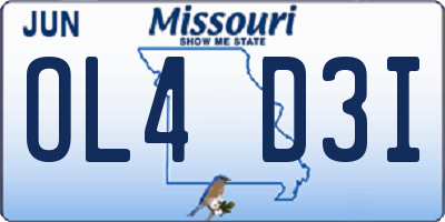 MO license plate OL4D3I