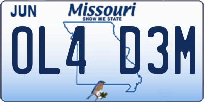 MO license plate OL4D3M