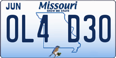 MO license plate OL4D3O