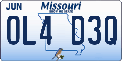 MO license plate OL4D3Q