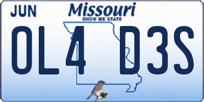 MO license plate OL4D3S