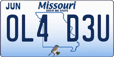 MO license plate OL4D3U