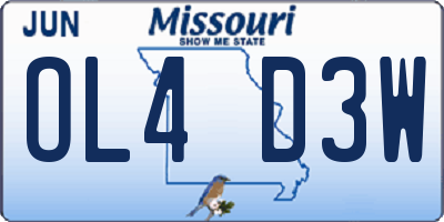 MO license plate OL4D3W